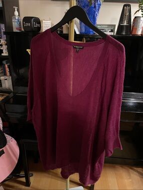 Eileen Fisher Merino Wool Sweater in Deep Plum